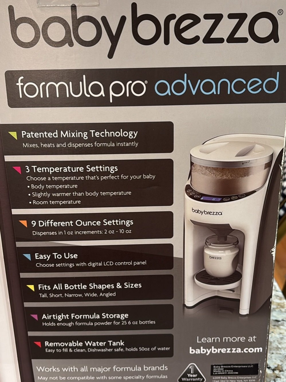 Baby Brezza Formula Pro Advanced Automatic Formula Dispenser - White - Picture 3 of 4